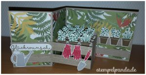 Stampin up stempelpanda gift from the garden pop up card