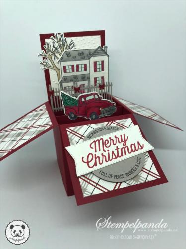 Stempelpanda, Stampin Up, SU, Blog Hop, Card in a box. Farmhouse Christmas, Anleitung